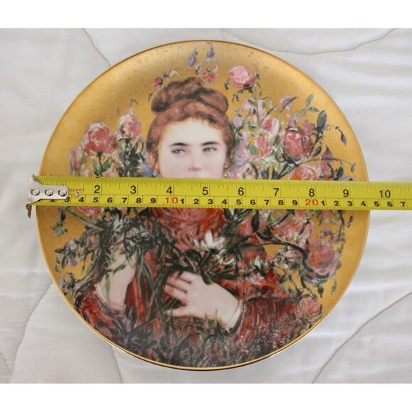 Vintage Edna Hibel Porcelain Collector Plate "Rose" - 1987 Flower Girl Series - Picture 7 of 8